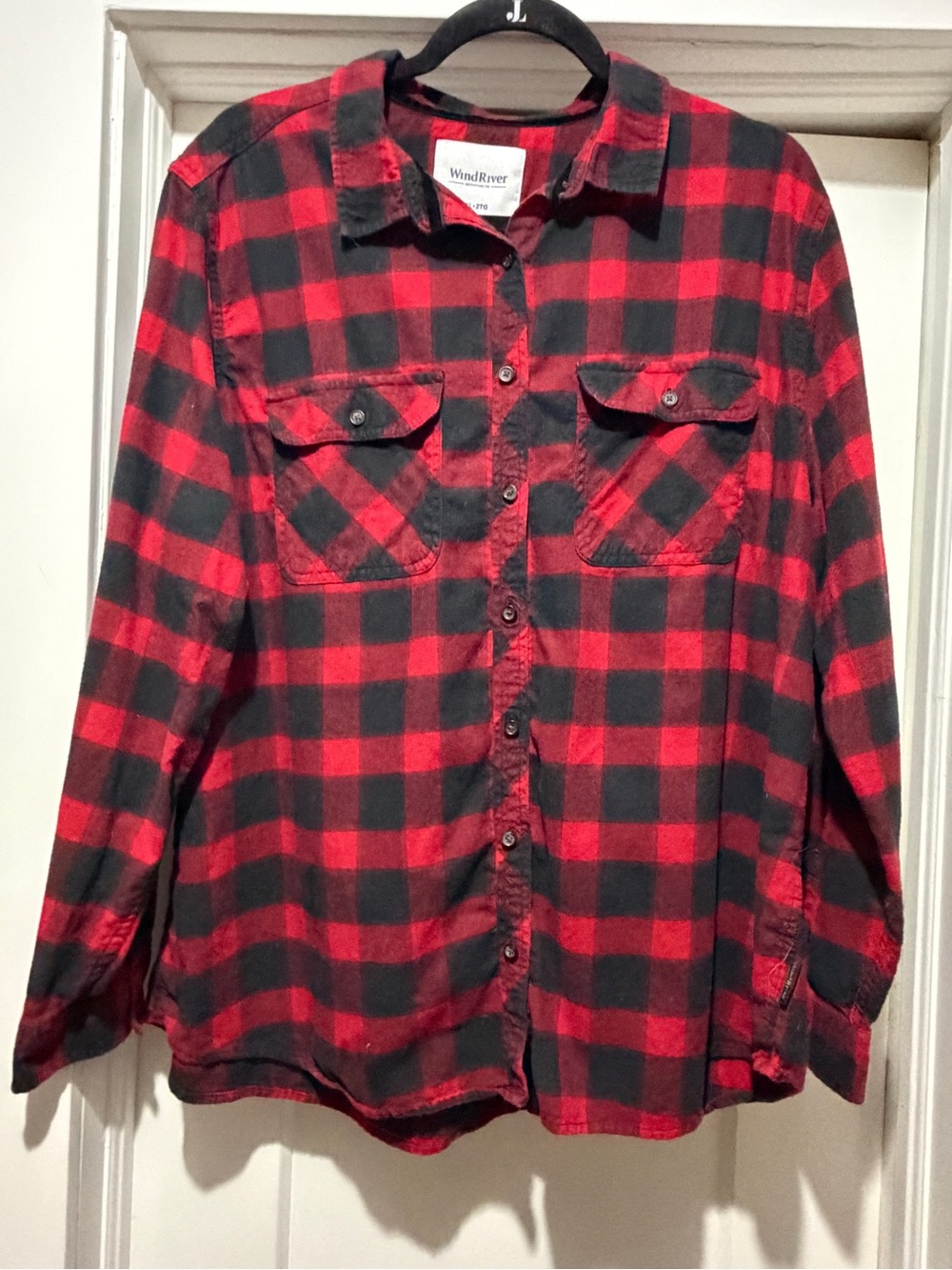 WindRiver Women's Red & Black Plaid Button-Down Shirt